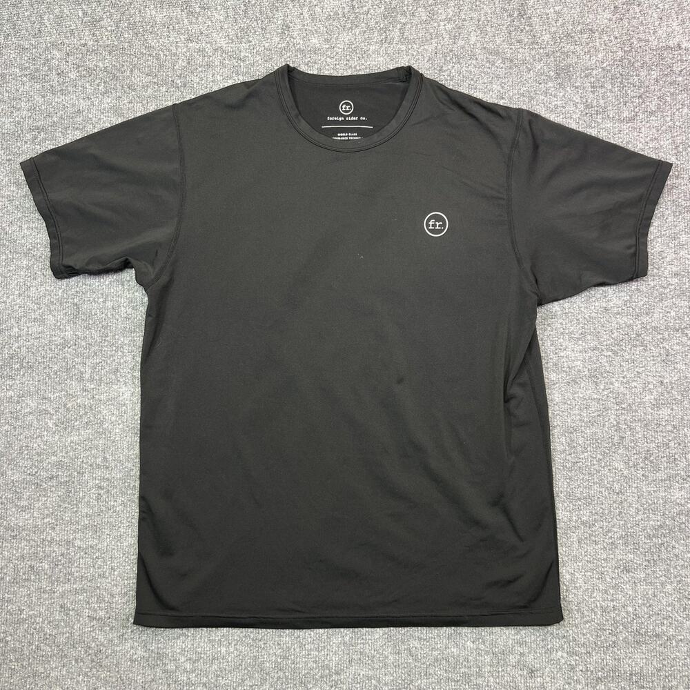 Foreign Rider Co. Shirt Men sz 3 (Large) Black Short Sleeve Athletic Running Top